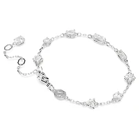 Mesmera bracelet, Mixed cuts, Scattered design, White, Rhodium plated by SWAROVSKI
