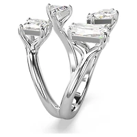 Mesmera open ring, Mixed cuts, White, Silver-tone finish by SWAROVSKI