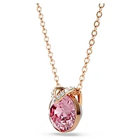 Bella V pendant, Round cut, Pink, Rose gold-tone plated by SWAROVSKI