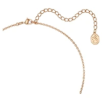 Bella V pendant, Round cut, Pink, 18K rose gold finish