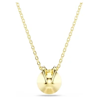 Bella V pendant, Round cut, Gold tone, 18K gold finish