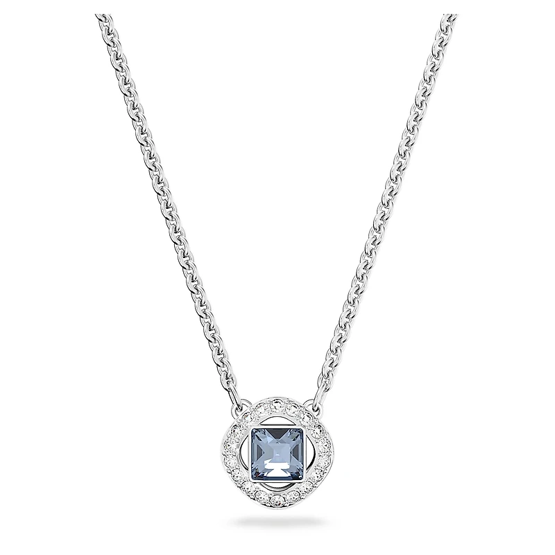 Una Angelic necklace, Mixed cuts, Blue, Rhodium plated by SWAROVSKI