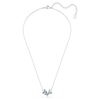 Idyllia Lilia necklace, Butterfly, Blue, Rhodium plated by SWAROVSKI