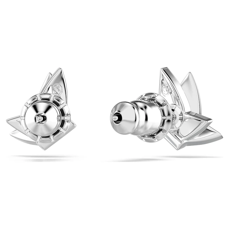 Idyllia Lilia stud earrings, Butterfly, Blue, Rhodium plated by SWAROVSKI
