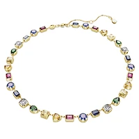 Imber necklace, Mixed cuts, Multicolored, Gold-tone plated by SWAROVSKI