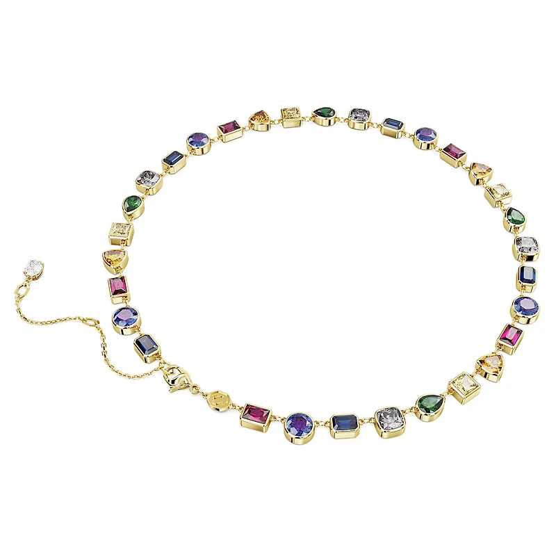 Imber necklace, Mixed cuts, Multicoloured, Gold-tone plated by SWAROVSKI