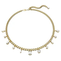 Dextera necklace, Thick chain, Mixed cuts, White