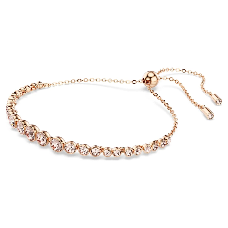 Imber Emily bracelet, Mixed round cuts, Pink, Rose gold-tone plated by SWAROVSKI