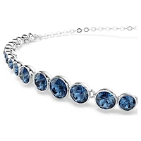 Imber Emily Tennis bracelet, Mixed round cuts, Blue, Rhodium plated by SWAROVSKI