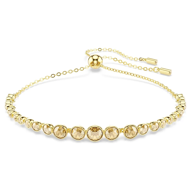 Imber Emily Tennis bracelet, Mixed round cuts, Gold tone, Gold-tone plated by SWAROVSKI