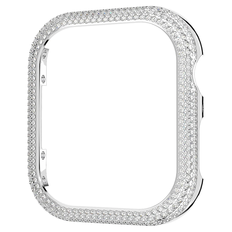 Sparkling case, For Apple Watch® Series 7, 41mm, Silver Tone by SWAROVSKI