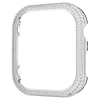 Sparkling case, For Apple Watch® Series 7, 41mm, Silver Tone by SWAROVSKI