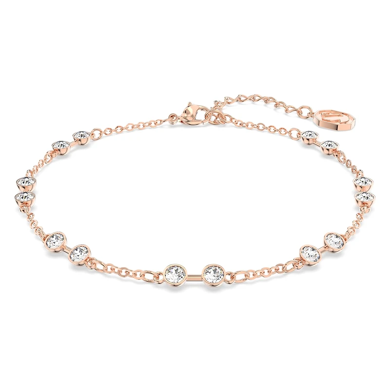 Swarovski Remix Collection strand, Round cut, White, Rose gold-tone plated by SWAROVSKI