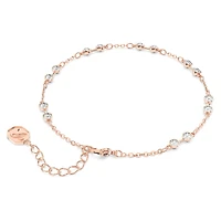 Swarovski Remix Collection strand, Round cut, White, 18K rose gold finish