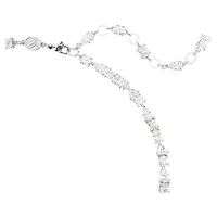 Mesmera necklace, Mixed cuts, White, Rhodium plated by SWAROVSKI