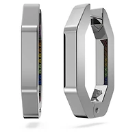 Dextera hoop earrings, Octagon shape, Multicolored, Ruthenium plated by SWAROVSKI