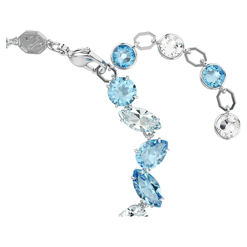 Gema bracelet, Mixed cuts, Blue, Rhodium plated by SWAROVSKI