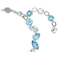 Gema bracelet, Mixed cuts, Blue, Rhodium plated by SWAROVSKI