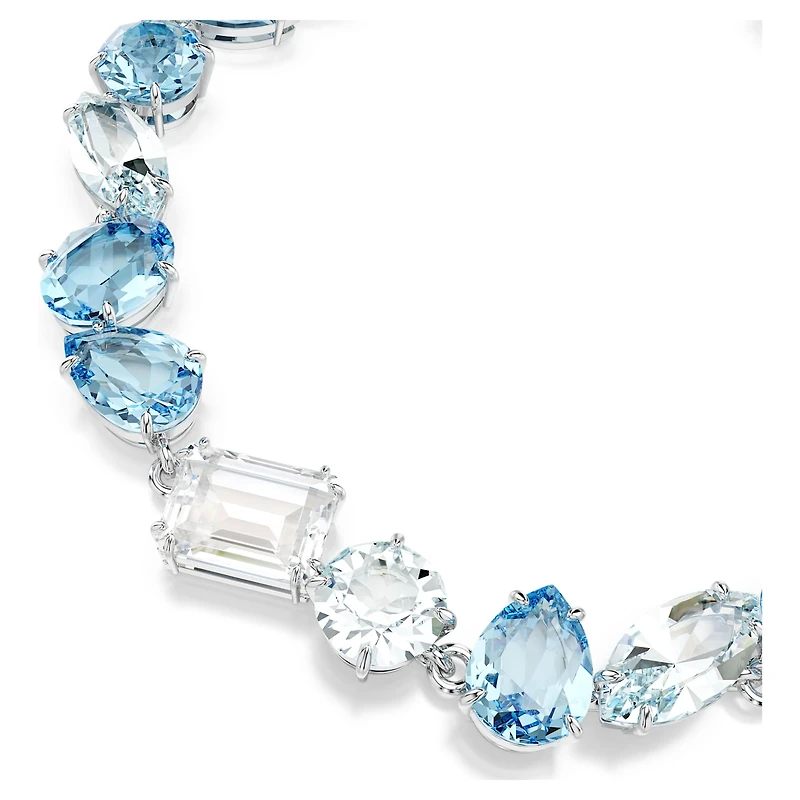 Gema bracelet, Mixed cuts, Blue, Rhodium plated by SWAROVSKI