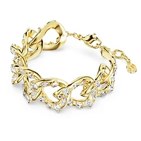 Dextera bracelet, Statement, Mixed cuts, White, Gold-tone plated by SWAROVSKI