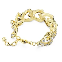 Dextera bracelet, Statement, Mixed cuts, White, Gold-tone plated by SWAROVSKI