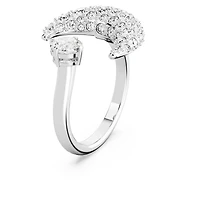 Luna open ring, Moon, White, Rhodium plated by SWAROVSKI