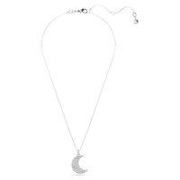 Luna pendant, Moon, White, Rhodium plated by SWAROVSKI