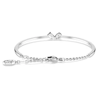 Mesmera bangle, Mixed cuts, White, Rhodium plated by SWAROVSKI