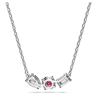 Mesmera pendant, Mixed cuts, Pink, Rhodium plated