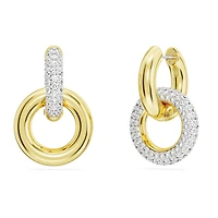 Dextera hoop earrings, Asymmetrical design, Interlocking loop, White