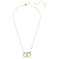 Dextera pendant, Interlocking loop, White, 18K gold finish