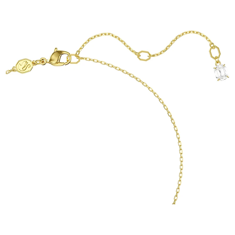 Dextera pendant, Interlocking loop, White, Gold-tone plated by SWAROVSKI