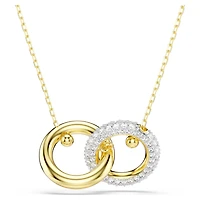Dextera pendant, Interlocking loop, White, Gold-tone plated by SWAROVSKI