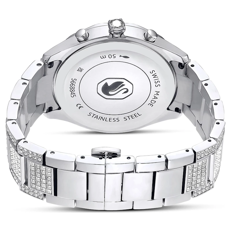 Dextera lux watch, Swiss Made, Metal bracelet, Silver tone, Stainless Steel by SWAROVSKI