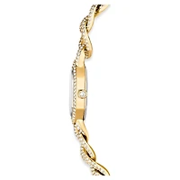 Dextera chain watch, Swiss Made, Crystal bracelet, Gold tone, Gold-tone finish by SWAROVSKI