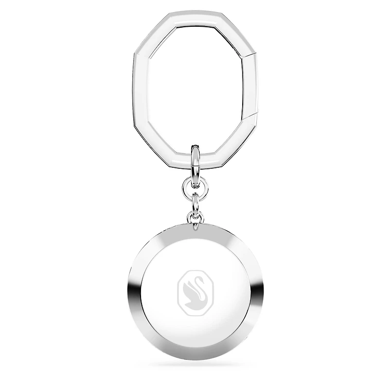 Key ring, Round cut, White, Rhodium plated by SWAROVSKI