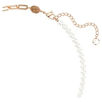Teddy pendant, Crystal pearl, Bear, Pink, 18K rose gold finish