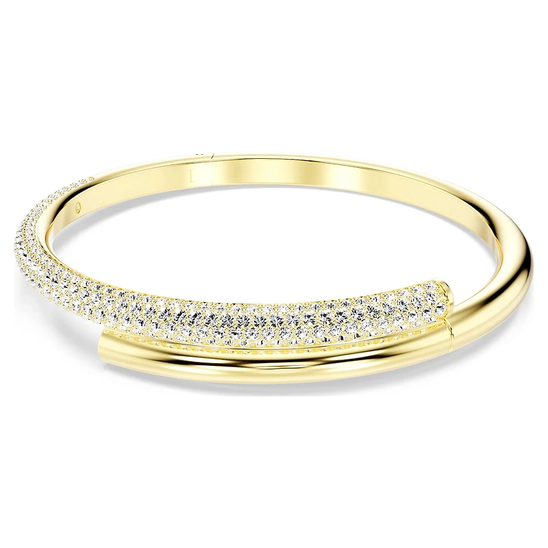 Dextera bangle, Magnetic closure, White, 18K gold finish