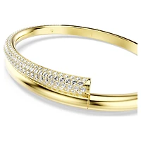 Dextera bangle, Magnetic closure, White, 18K gold finish