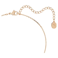 Originally Y pendant, Crystal pearl, White, 18K rose gold finish