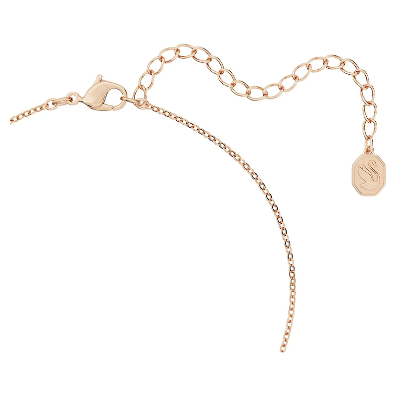 Originally pendant, Crystal pearl, White, 18K rose gold finish