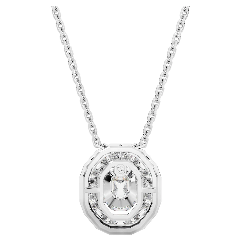 Mesmera pendant, Octagon cut, Small, White, Rhodium plated by SWAROVSKI
