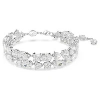 Mesmera bracelet, Mixed cuts, White, Rhodium plated by SWAROVSKI