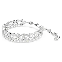 Mesmera bracelet, Mixed cuts, White, Rhodium plated by SWAROVSKI