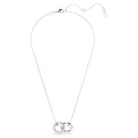 Dextera pendant, Interlocking loop, White, Rhodium plated by SWAROVSKI