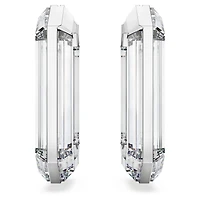 Lucent hoop earrings, Statement, Octagon shape, White by SWAROVSKI