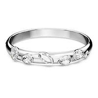 Dextera bangle, Mixed cuts, White, Rhodium plated by SWAROVSKI
