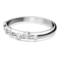 Dextera bangle, Mixed cuts, White, Rhodium plated by SWAROVSKI