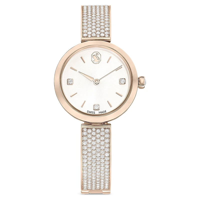 Illumina watch, Swiss Made, Metal bracelet, Gold tone
