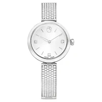 Illumina watch, Swiss Made, Metal bracelet, Silver Tone, Stainless steel by SWAROVSKI